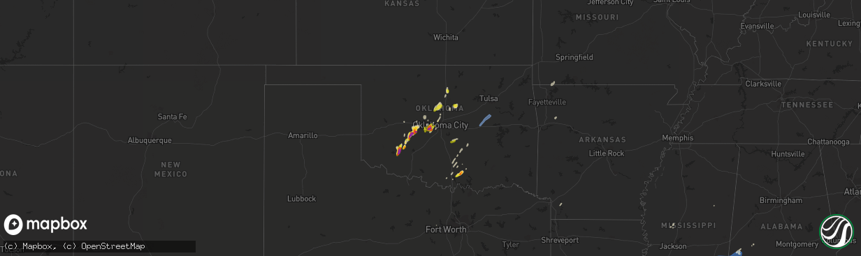 Hail map on March 17, 2022