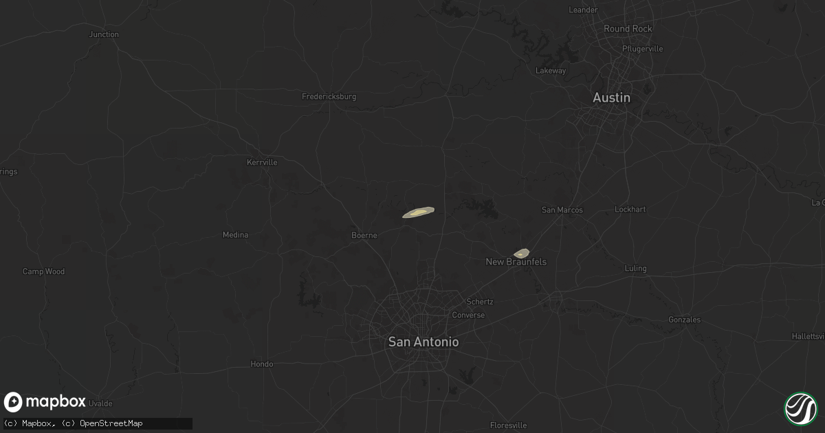 Hail map in Bergheim, TX on March 17, 2024