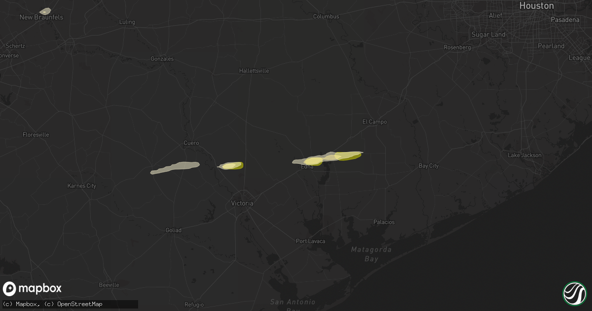Hail map in Edna, TX on March 17, 2024
