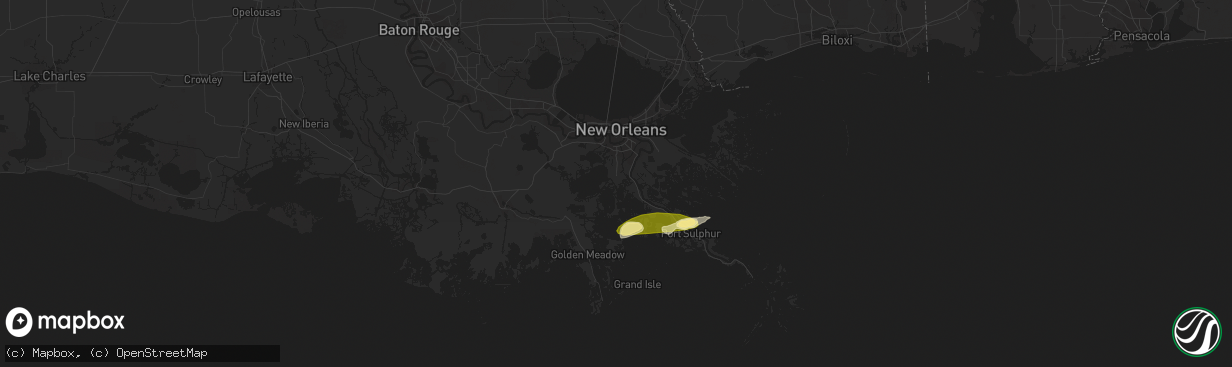 Hail map in Lafitte, LA on March 17, 2024