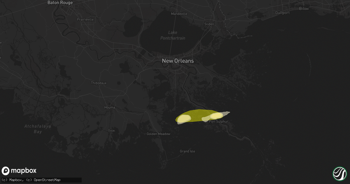Hail map in Lafitte, LA on March 17, 2024