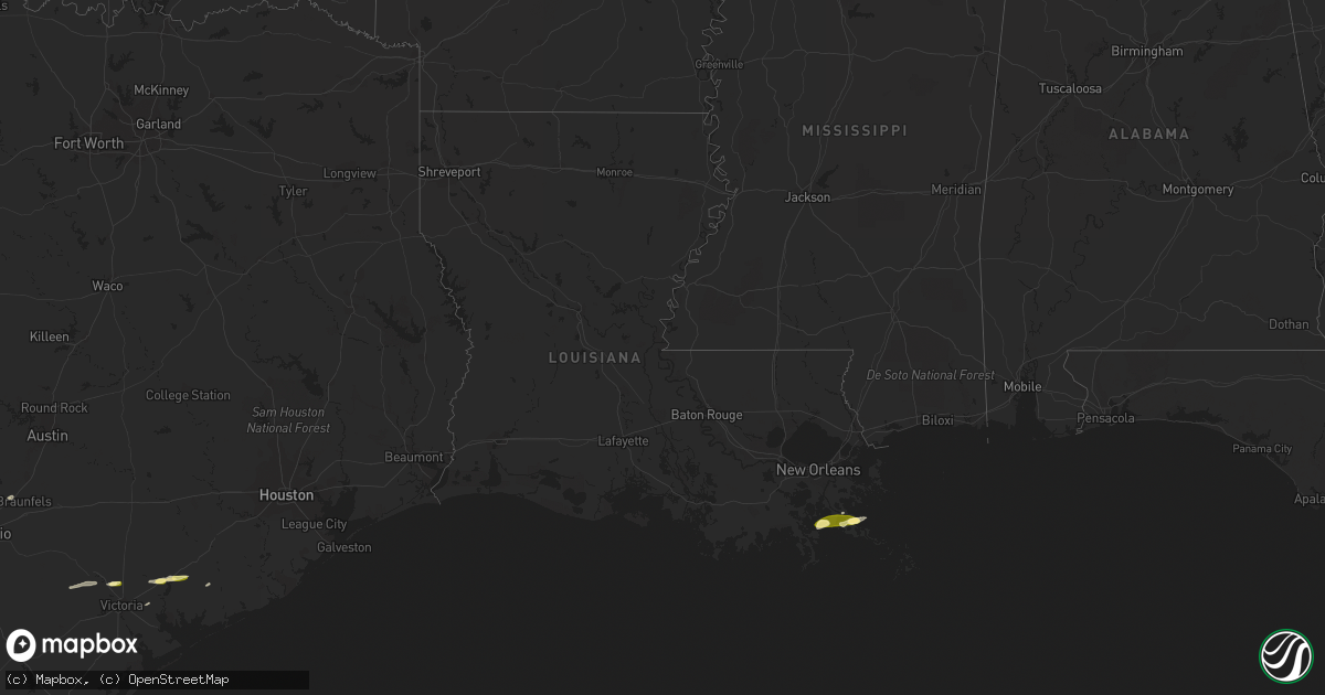 Hail map in Louisiana on March 17, 2024