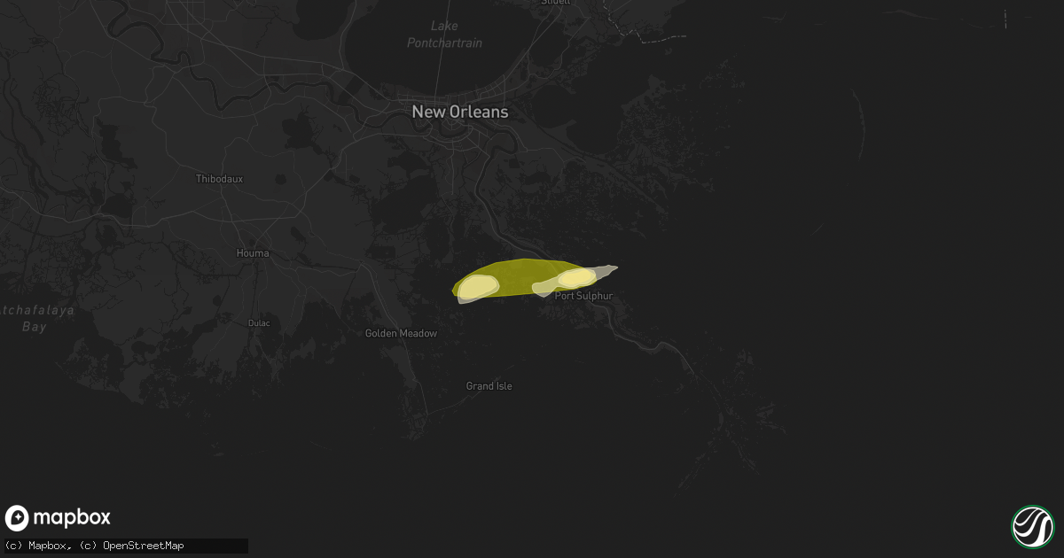 Hail map in Port Sulphur, LA on March 17, 2024