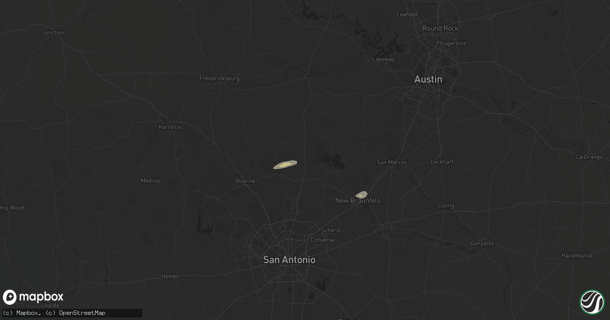 Hail map in Spring Branch, TX on March 17, 2024
