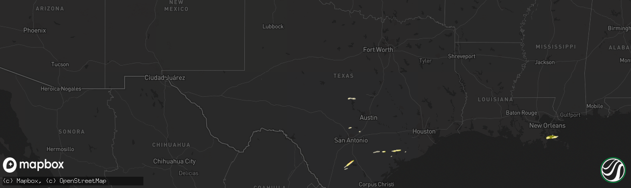 Hail map in Texas on March 17, 2024