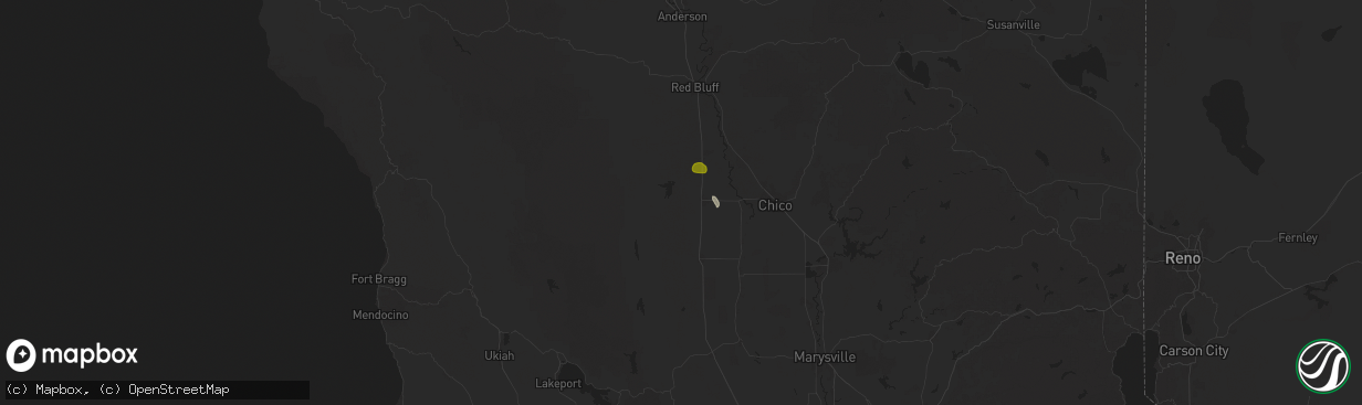 Hail map in Orland, CA on March 17, 2025