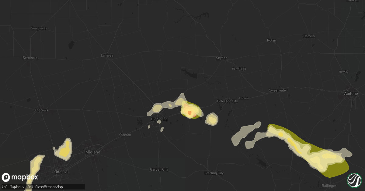Hail map in Coahoma, TX on March 18, 2011
