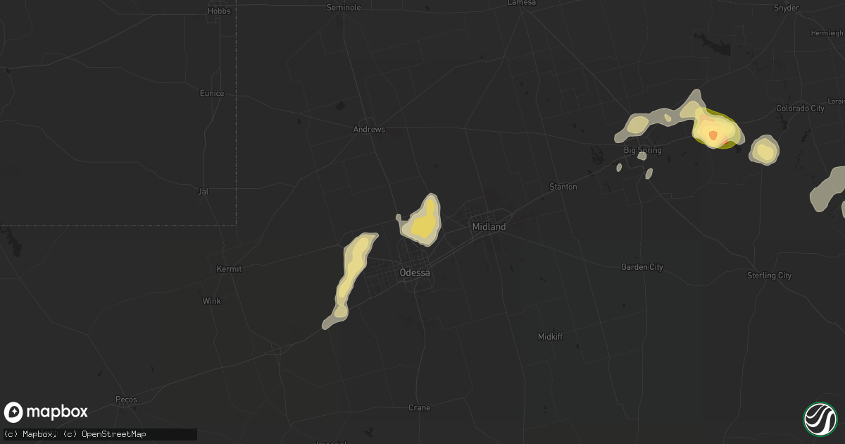 Hail map in Gardendale, TX on March 18, 2011