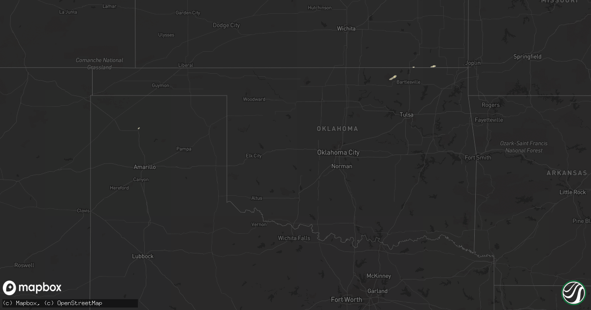 Hail map in Oklahoma on March 18, 2011