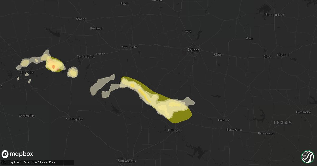 Hail map in Wingate, TX on March 18, 2011
