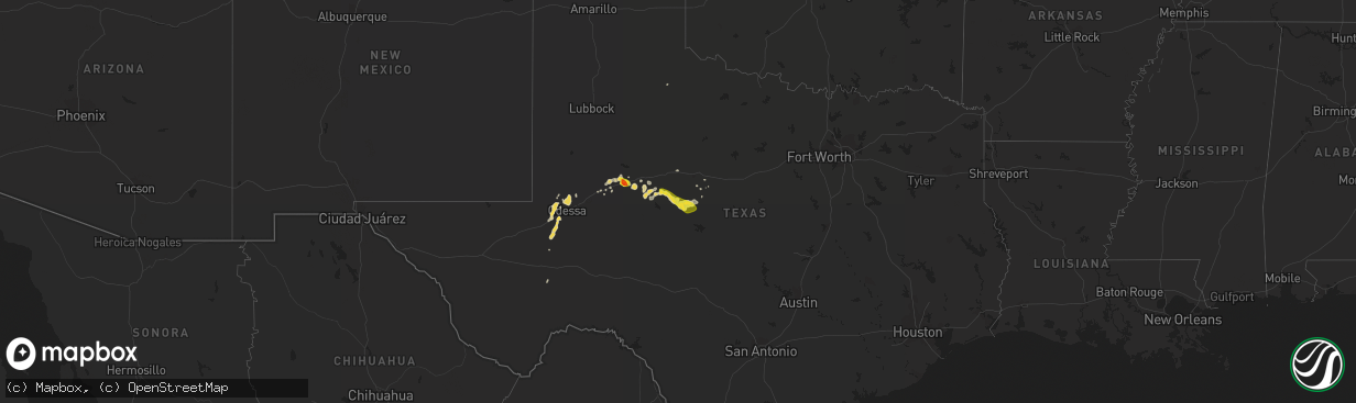 Hail map on March 18, 2011