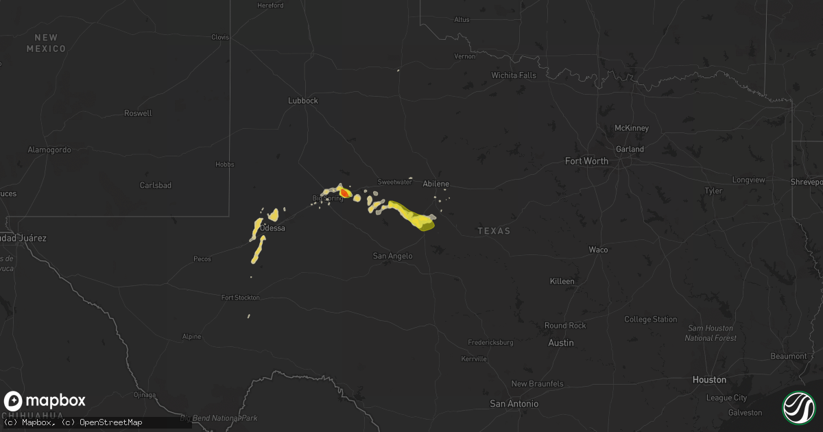Hail map on March 18, 2011