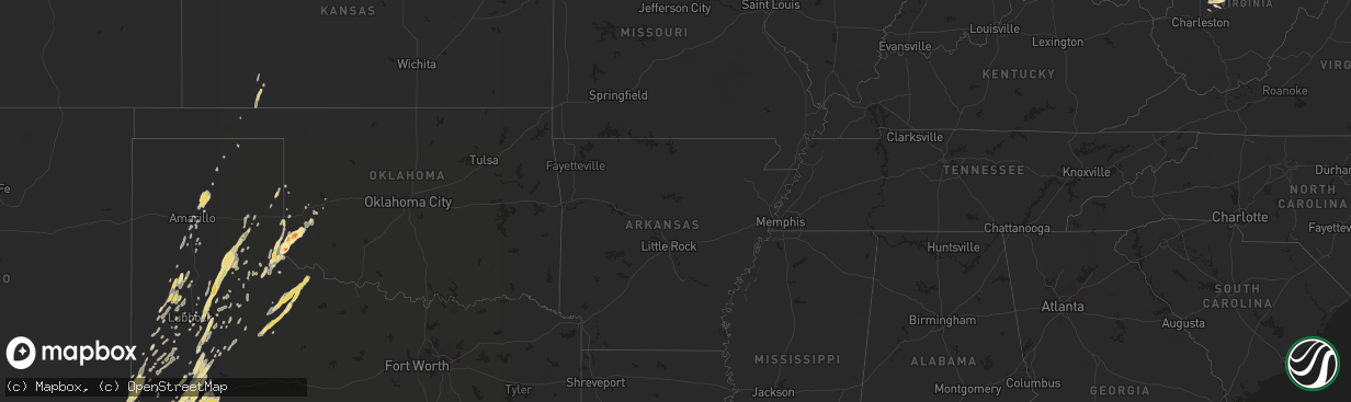 Hail map in Illinois on March 18, 2012