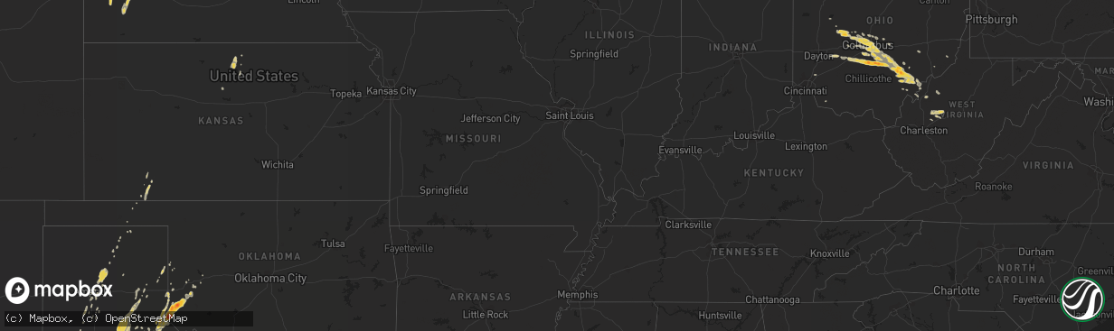 Hail map on March 18, 2012