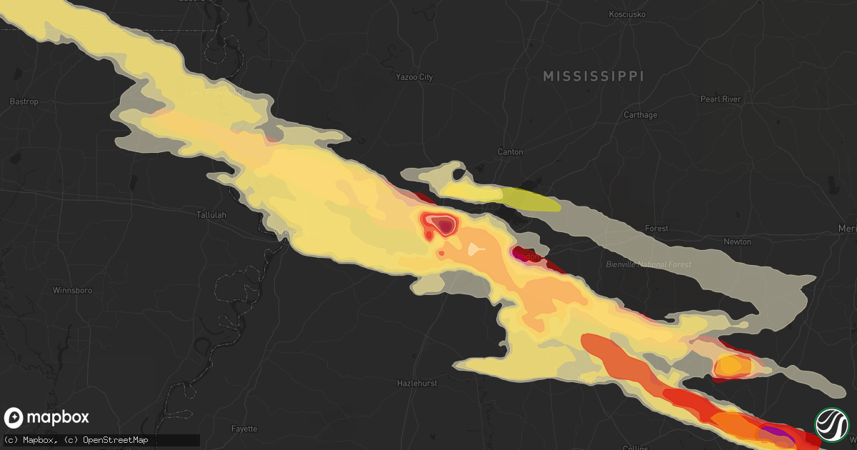 Hail map in Clinton, MS on March 18, 2013