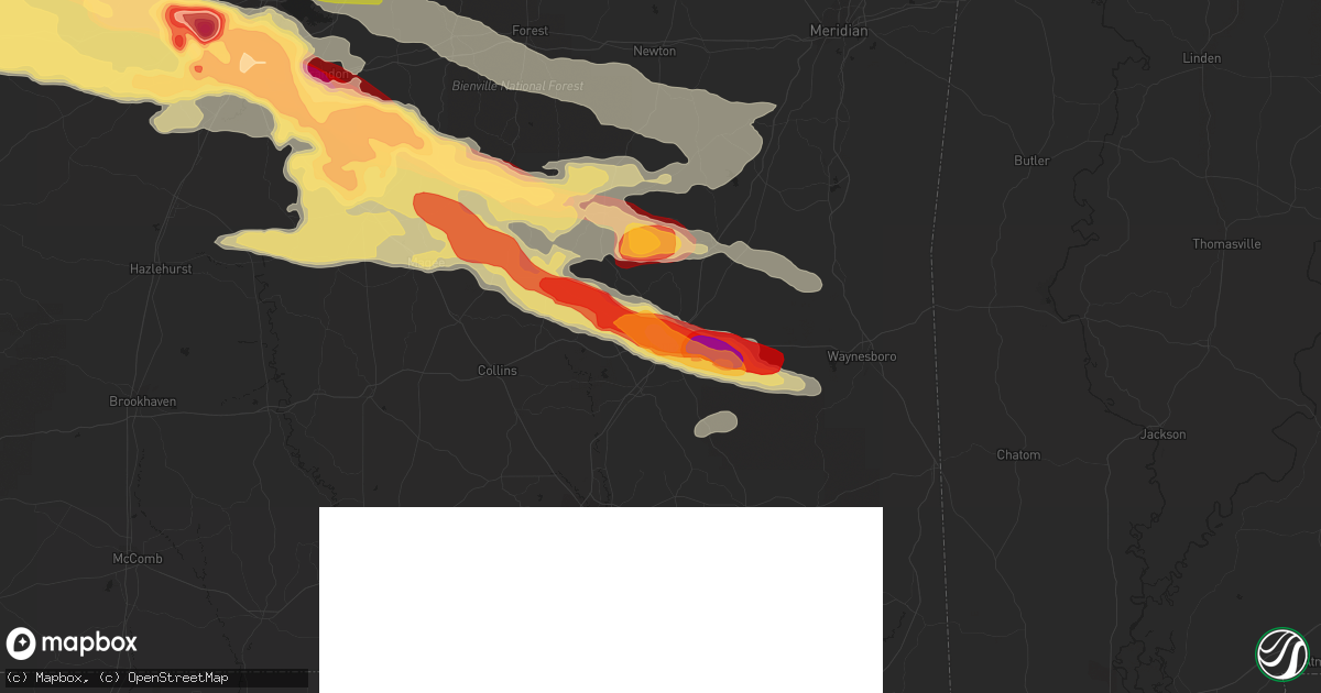 Hail map in Laurel, MS on March 18, 2013