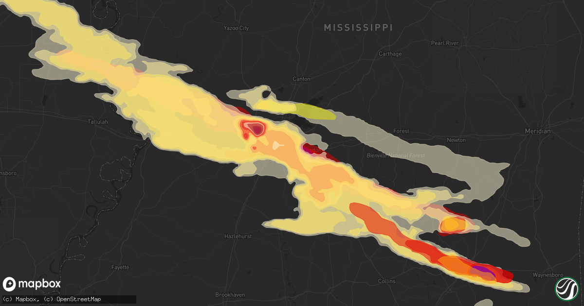 Hail map in Pearl, MS on March 18, 2013