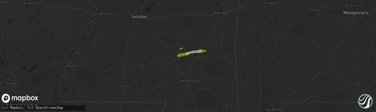 Hail map in Soso, MS on March 18, 2015