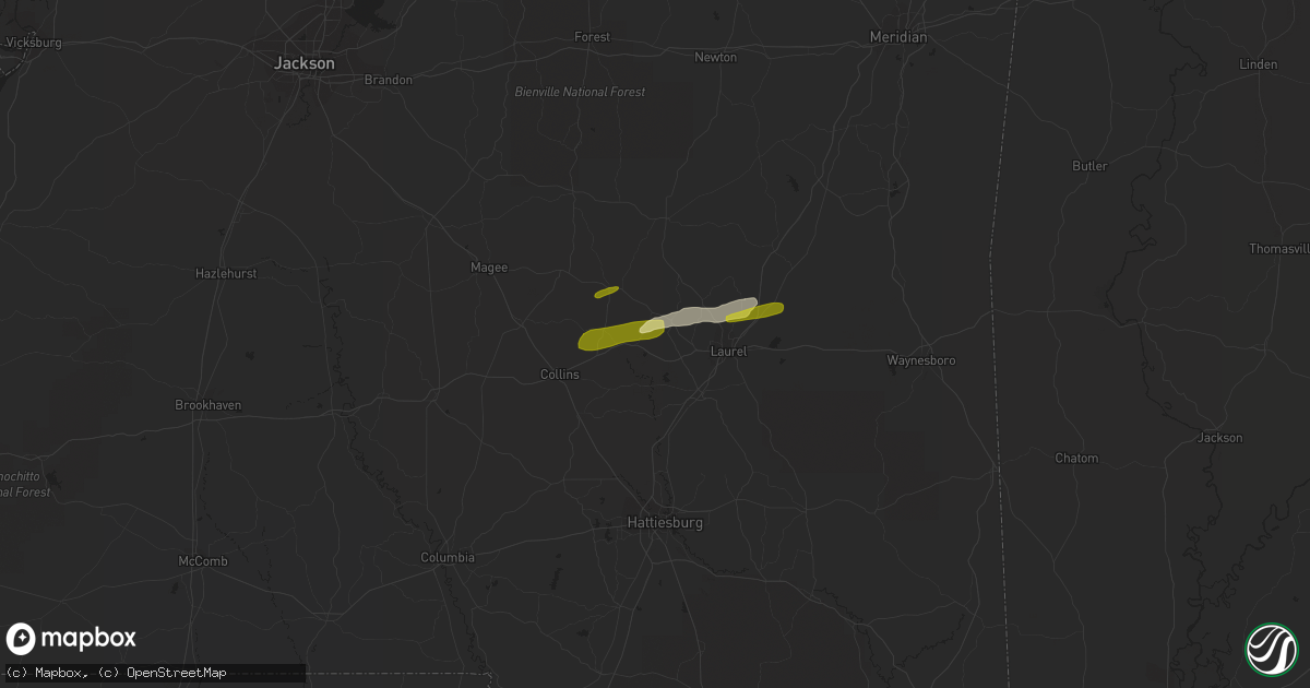 Hail map in Soso, MS on March 18, 2015