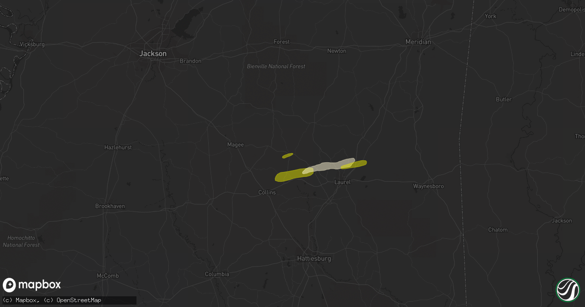 Hail map in Taylorsville, MS on March 18, 2015