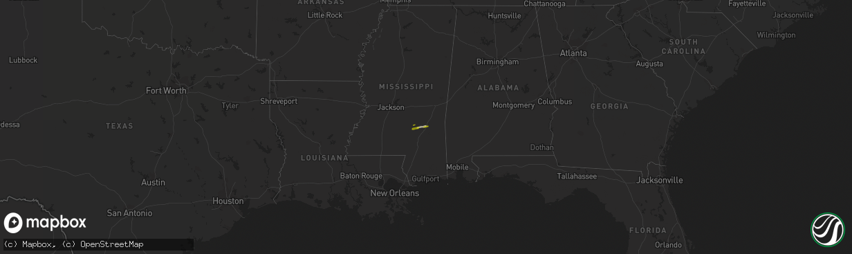 Hail map on March 18, 2015