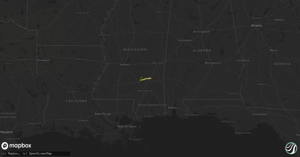 Hail map on March 18, 2015