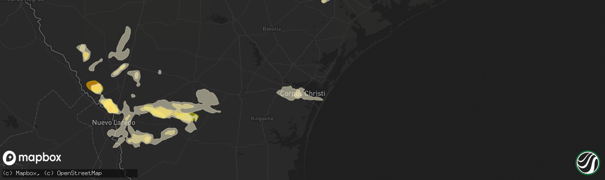 Hail map in Corpus Christi, TX on March 18, 2016