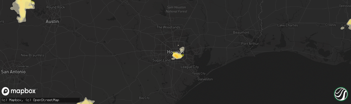 Hail map in Houston, TX on March 18, 2016