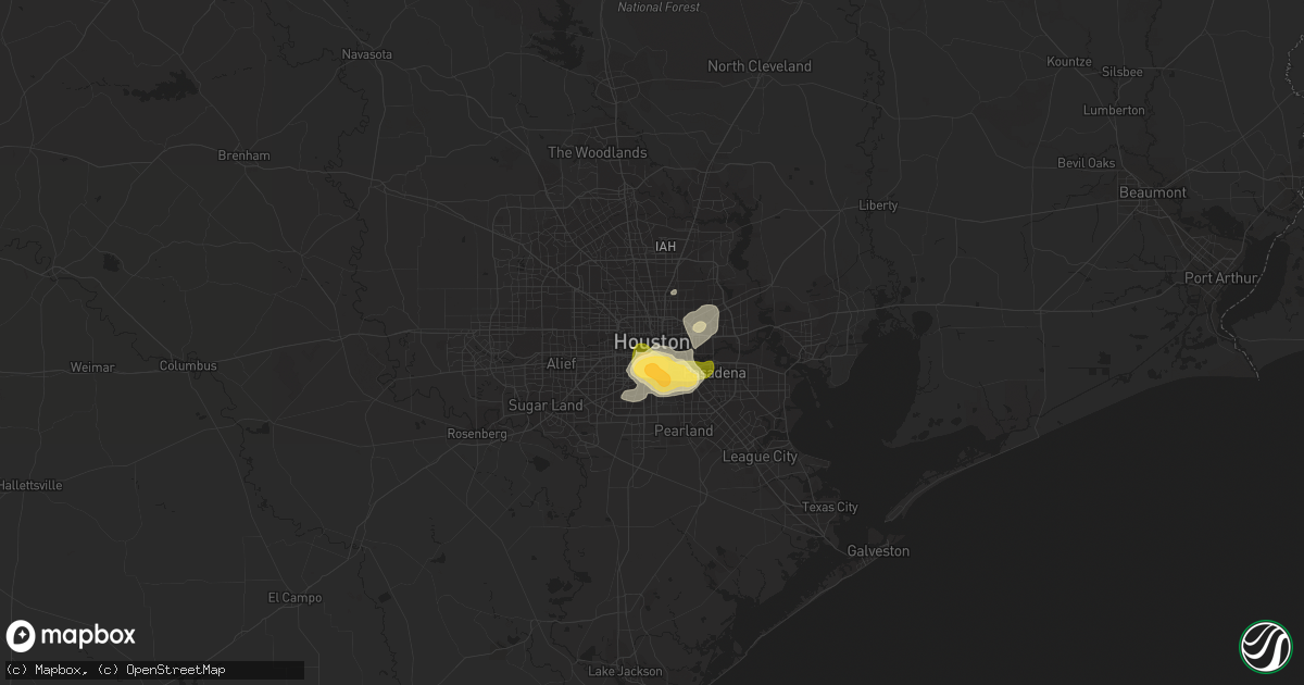 Hail map in Houston, TX on March 18, 2016