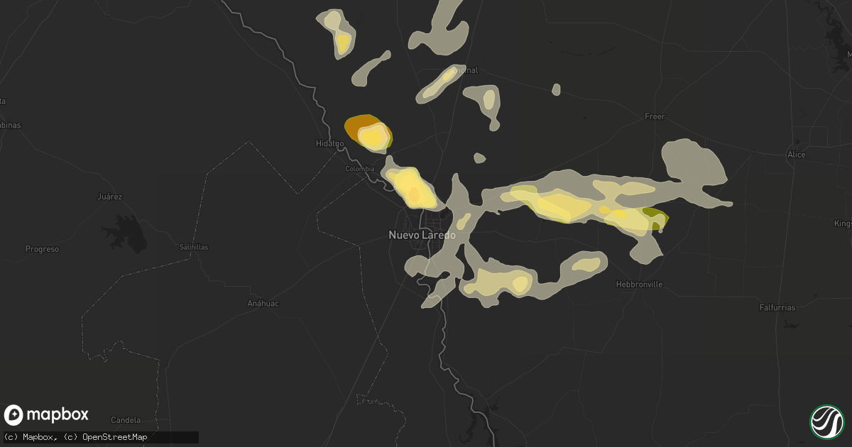 Hail map in Laredo, TX on March 18, 2016