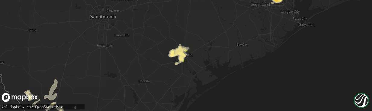 Hail map in Victoria, TX on March 18, 2016