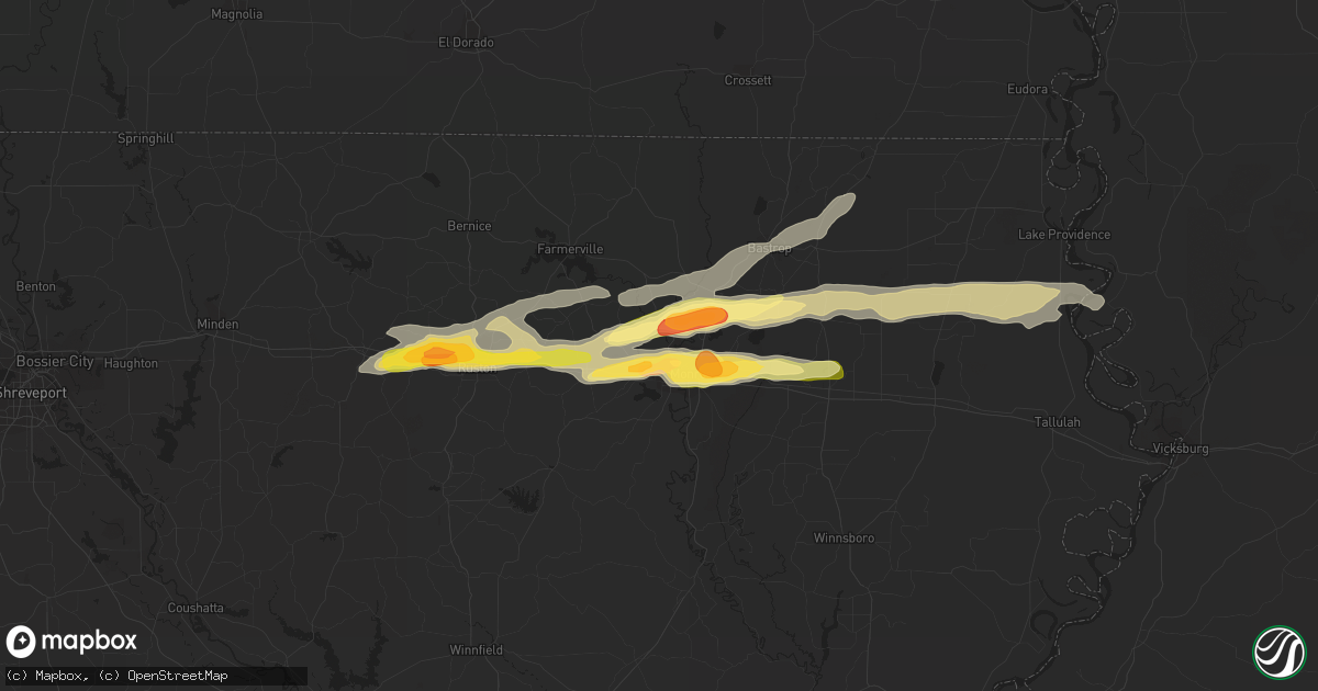Hail map in West Monroe, LA on March 18, 2016
