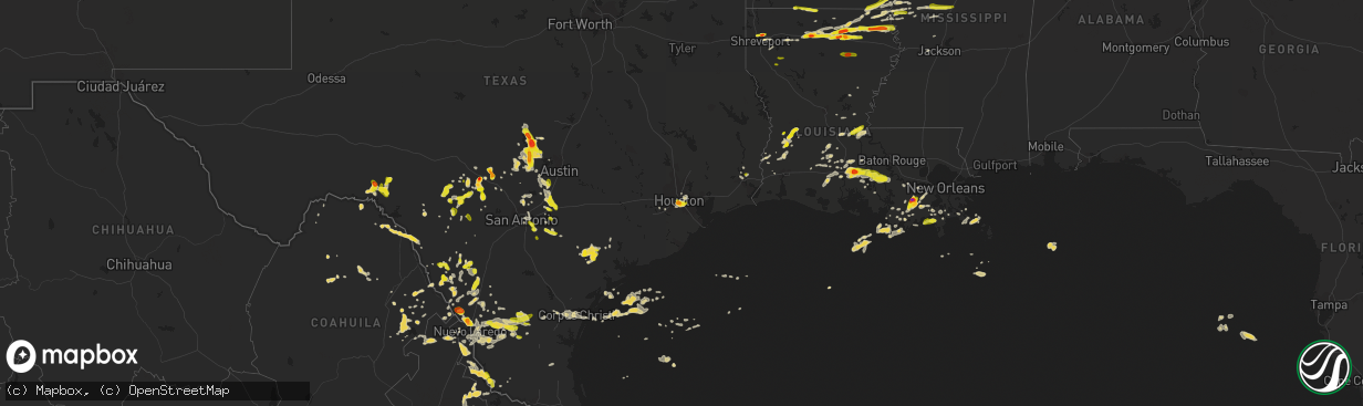 Hail map on March 18, 2016