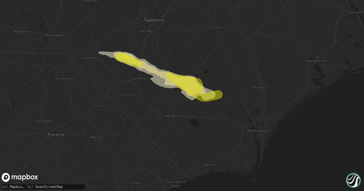 Hail map in Clarkton, NC on March 18, 2017