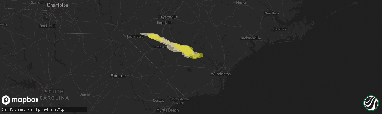 Hail map in Council, NC on March 18, 2017