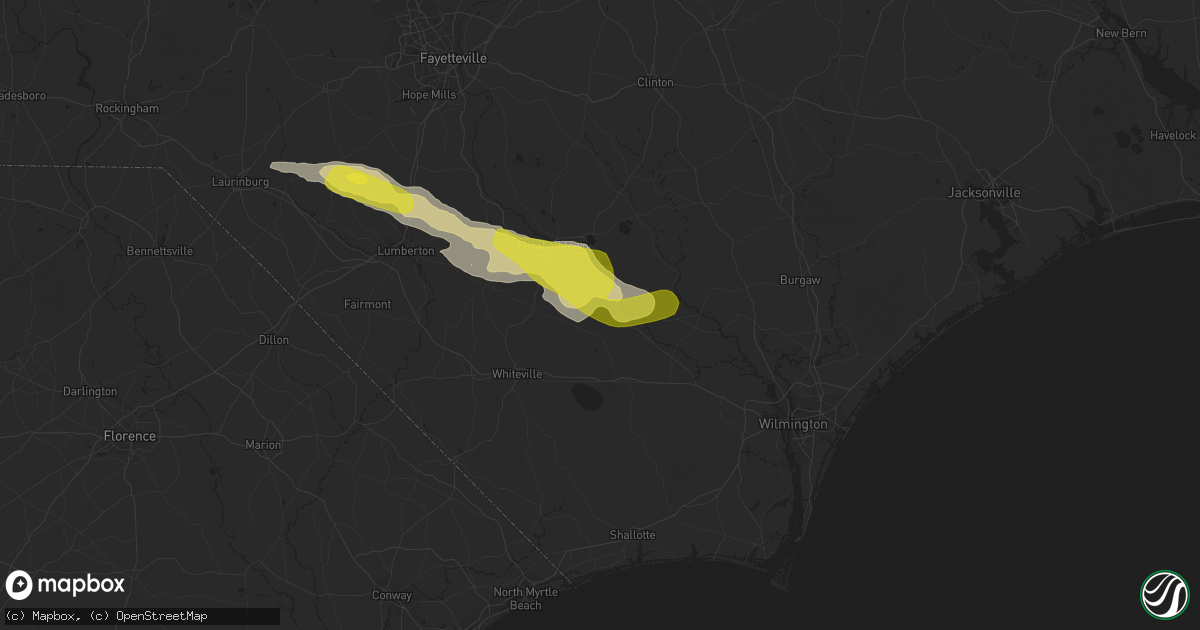 Hail map in Council, NC on March 18, 2017