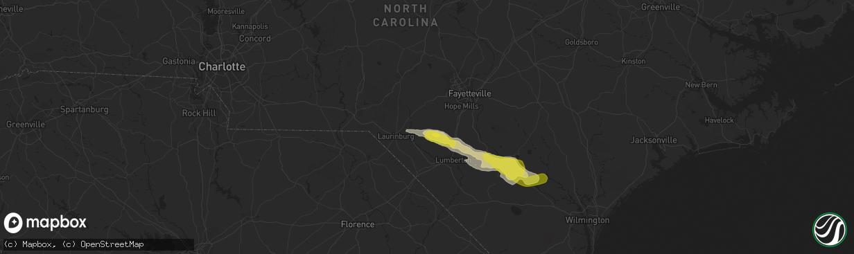 Hail map in Red Springs, NC on March 18, 2017