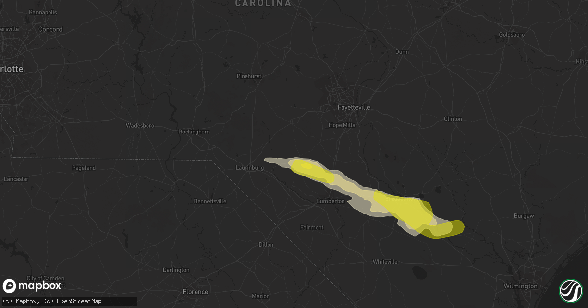 Hail map in Red Springs, NC on March 18, 2017