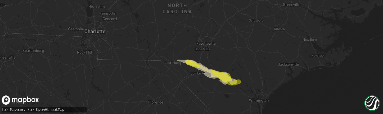 Hail map in Shannon, NC on March 18, 2017