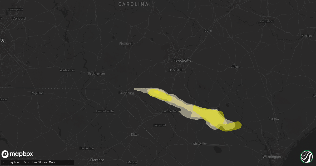 Hail map in Shannon, NC on March 18, 2017