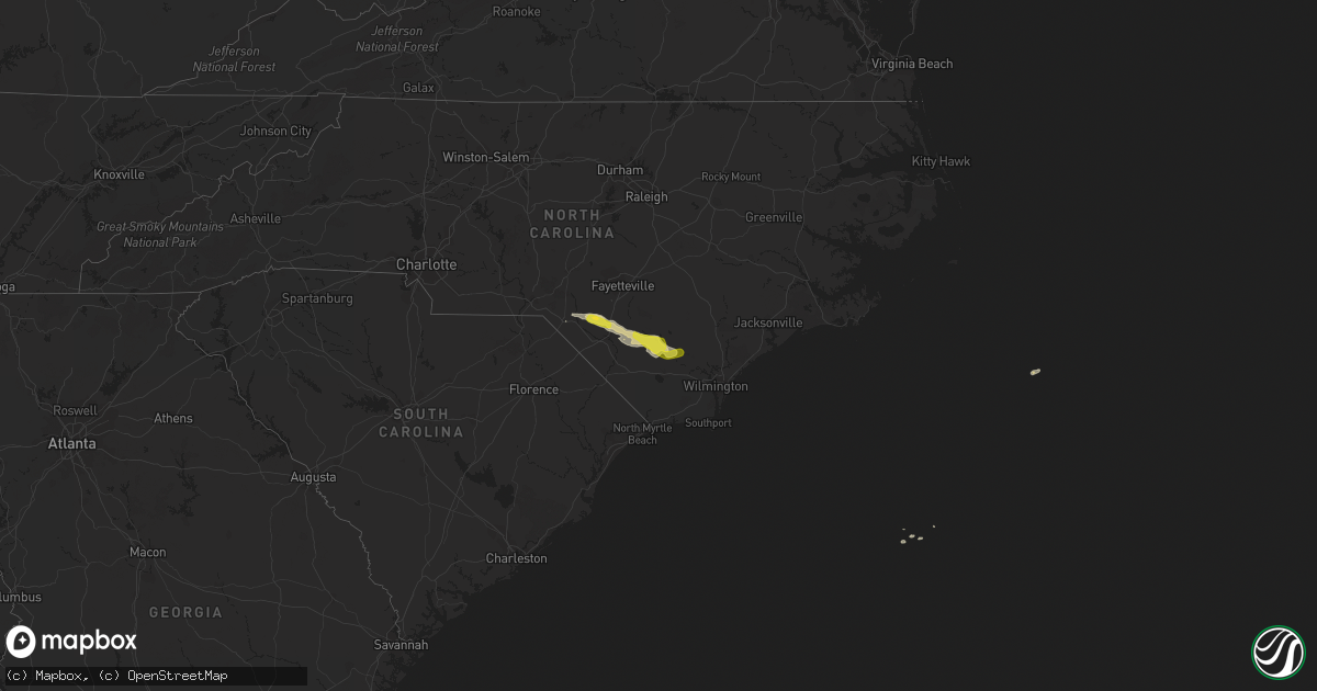Hail map on March 18, 2017