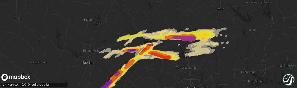 Hail map in Bryan, TX on March 18, 2018