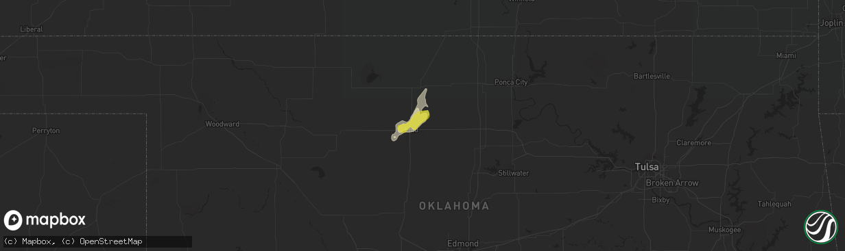 Hail map in Enid, OK on March 18, 2018