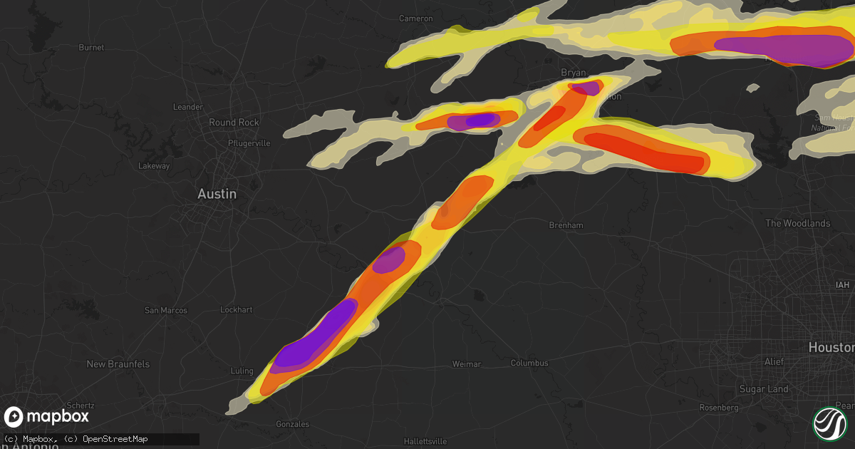 Hail map in Giddings, TX on March 18, 2018