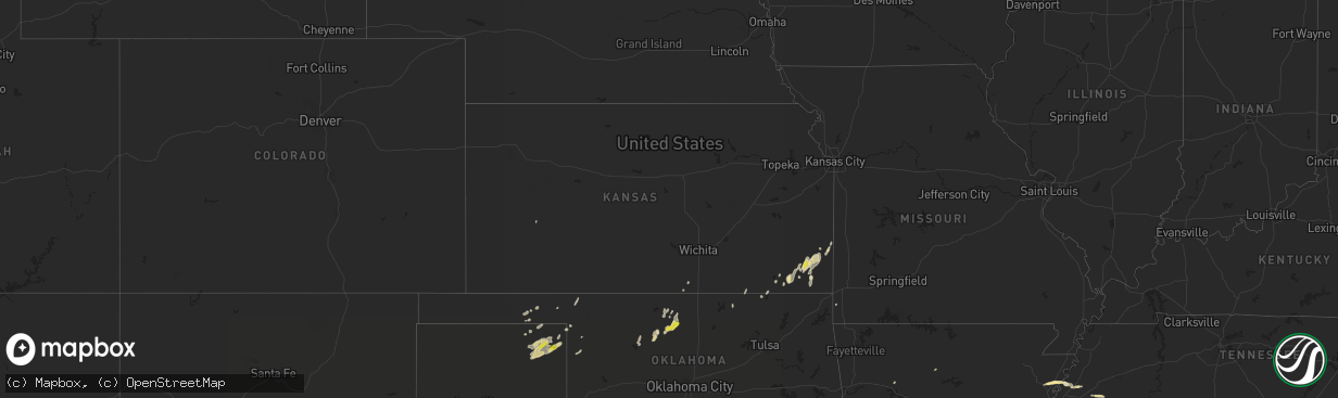 Hail map in Kansas on March 18, 2018