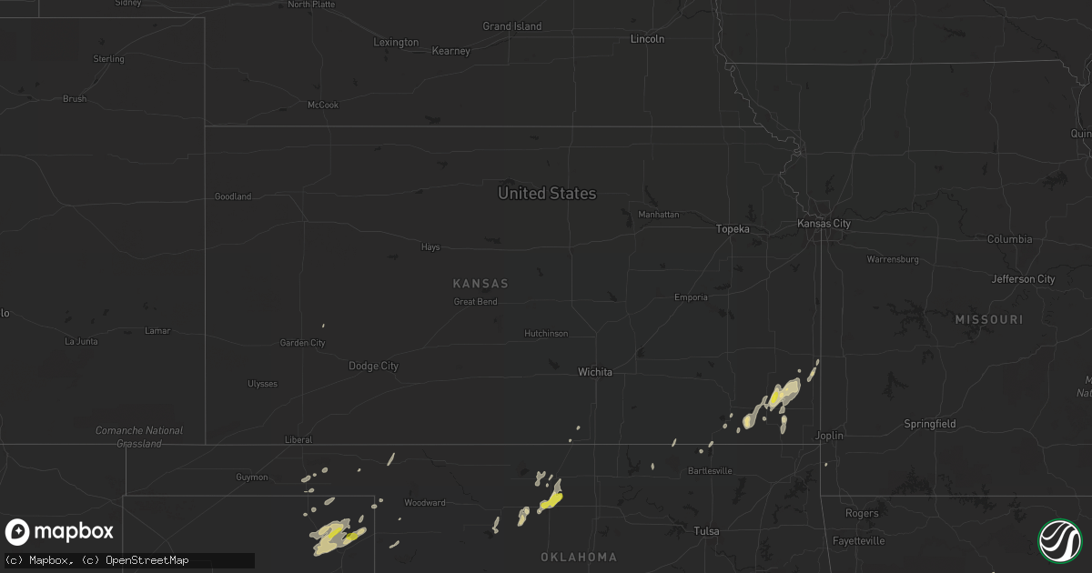 Hail map in Kansas on March 18, 2018
