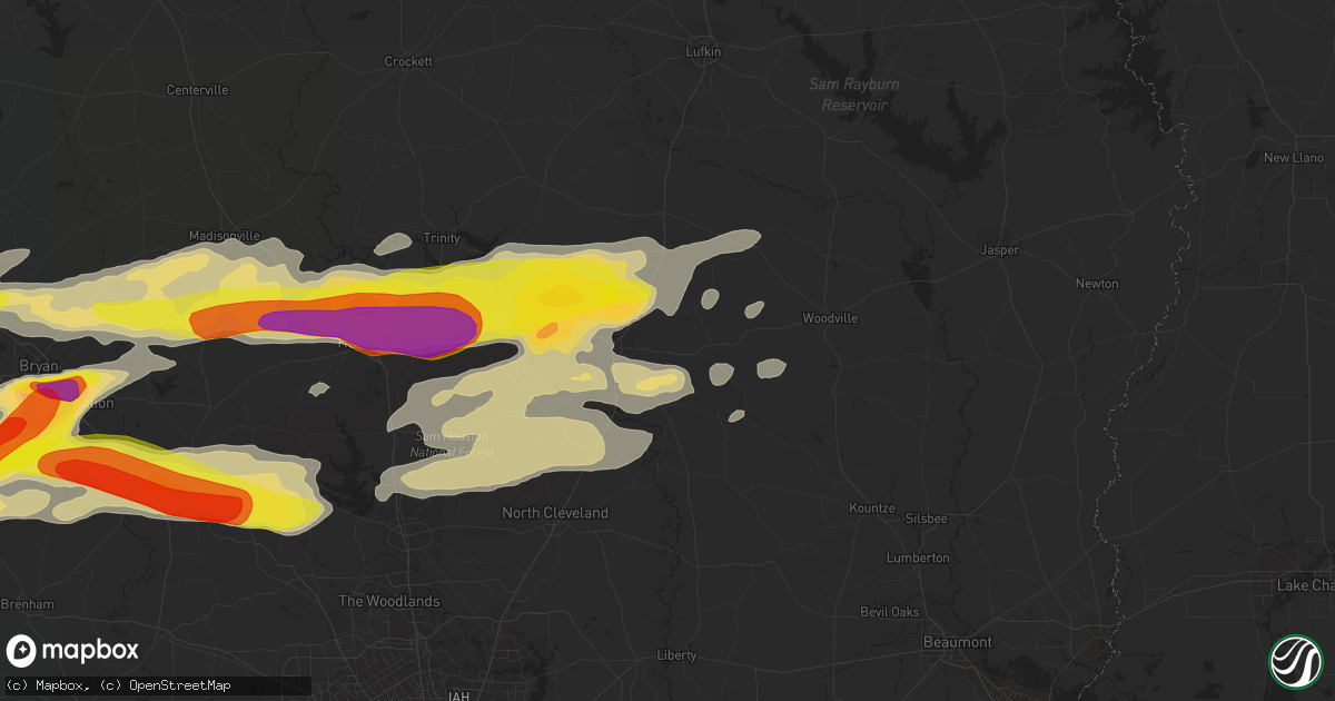 Hail map in Livingston, TX on March 18, 2018
