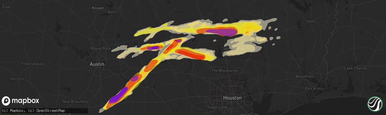 Hail map in Navasota, TX on March 18, 2018