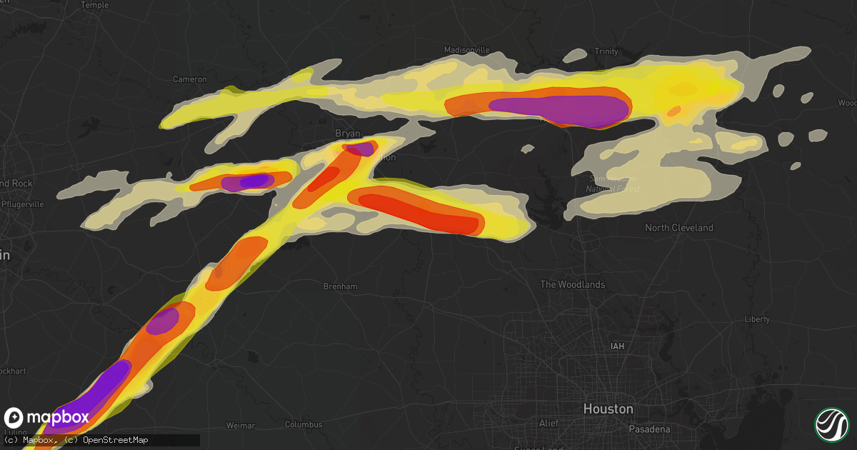 Hail map in Navasota, TX on March 18, 2018