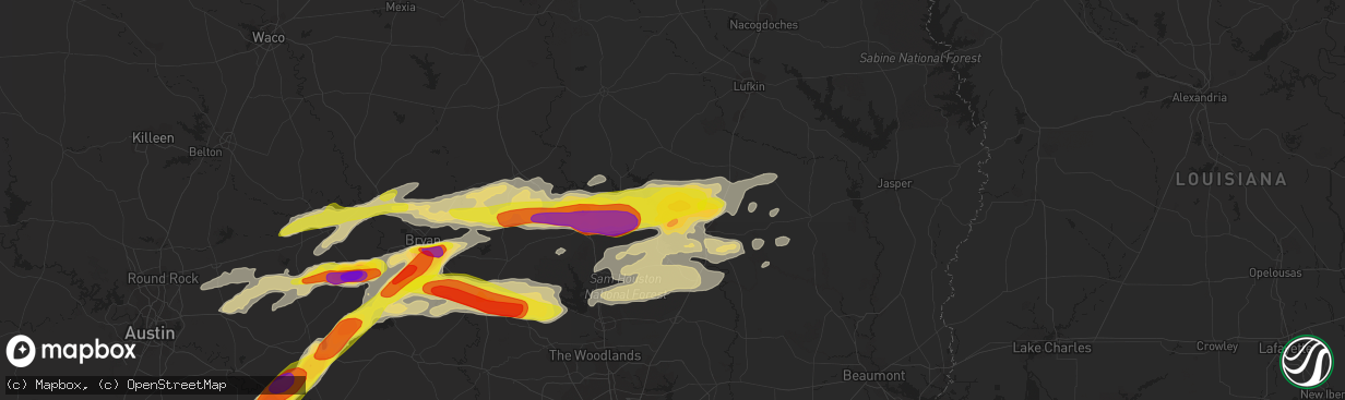 Hail map in Onalaska, TX on March 18, 2018